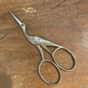 Vintage Stork Embroidery/Sewing Scissors