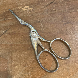 Vintage Stork Embroidery/Sewing Scissors