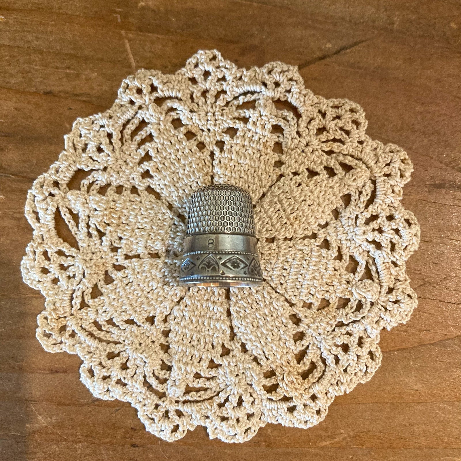 Sterling Silver Thimble, Size 8, Simons Bros. (#4)