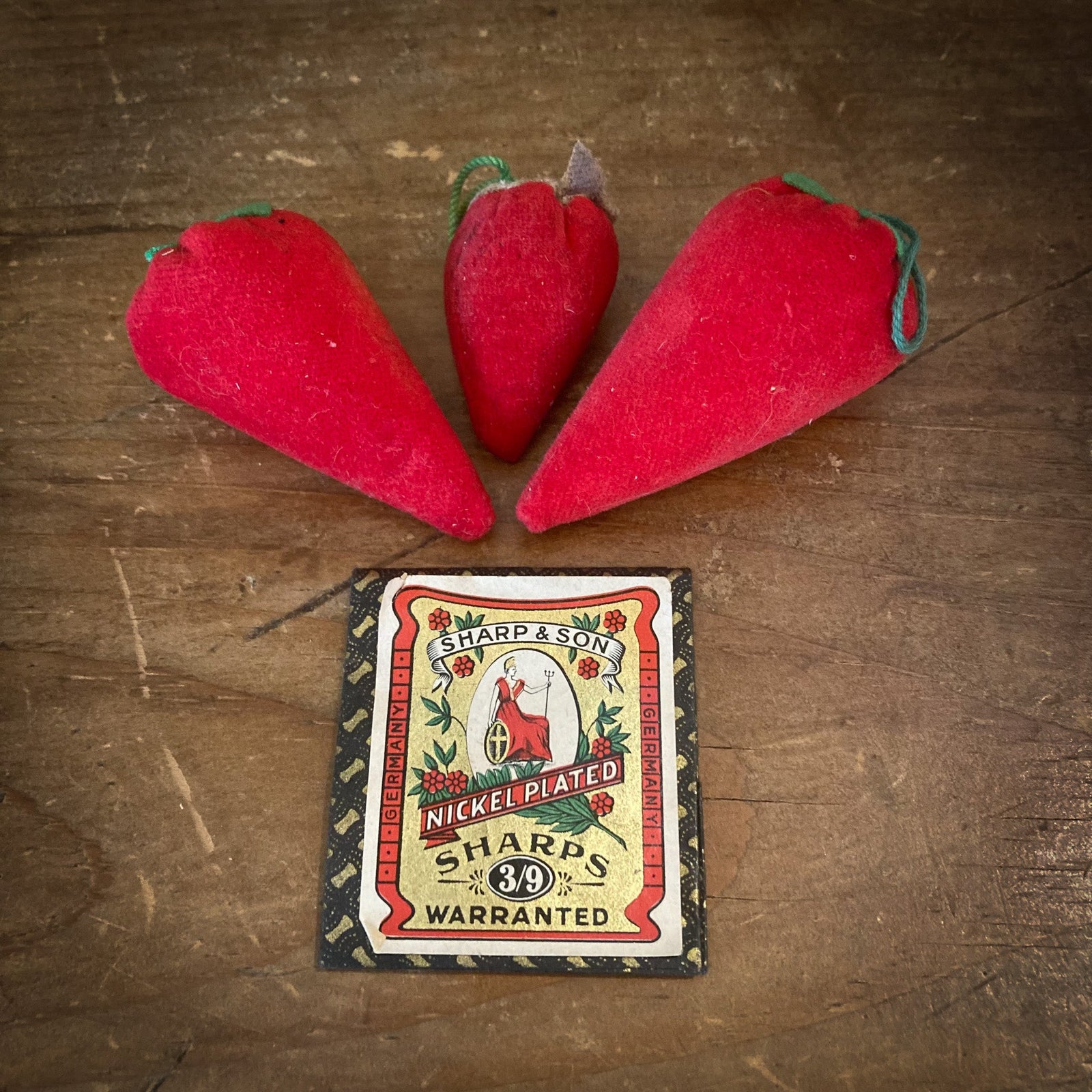 Set of 3 Vintage Strawberry Emeries (#5)